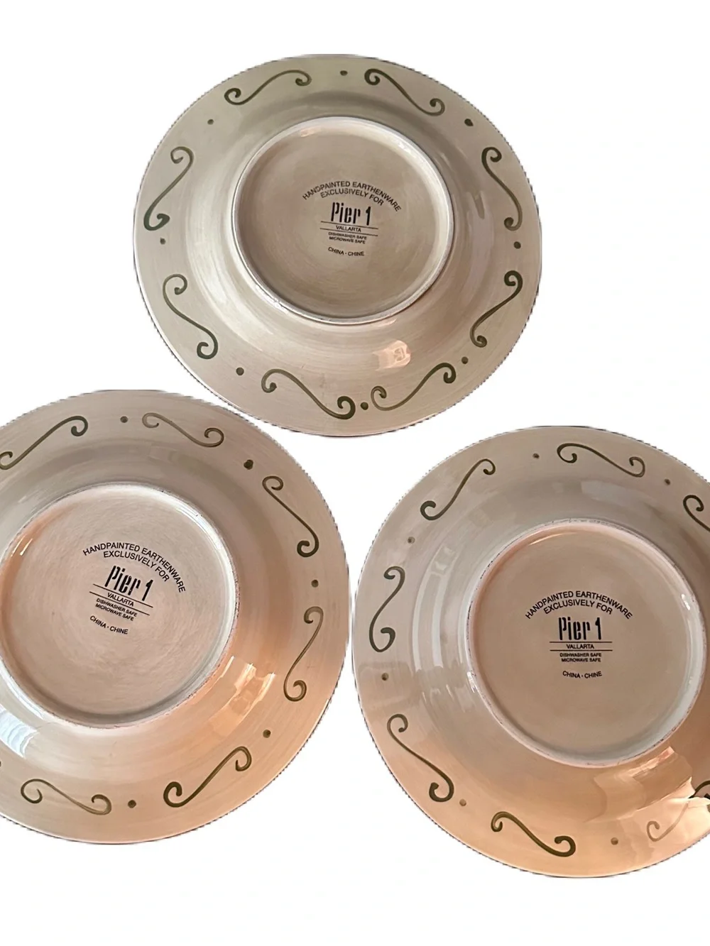 Pier 1 Imports HandPainted Earthenware Plates Vallarta Ceramic Plate Trio